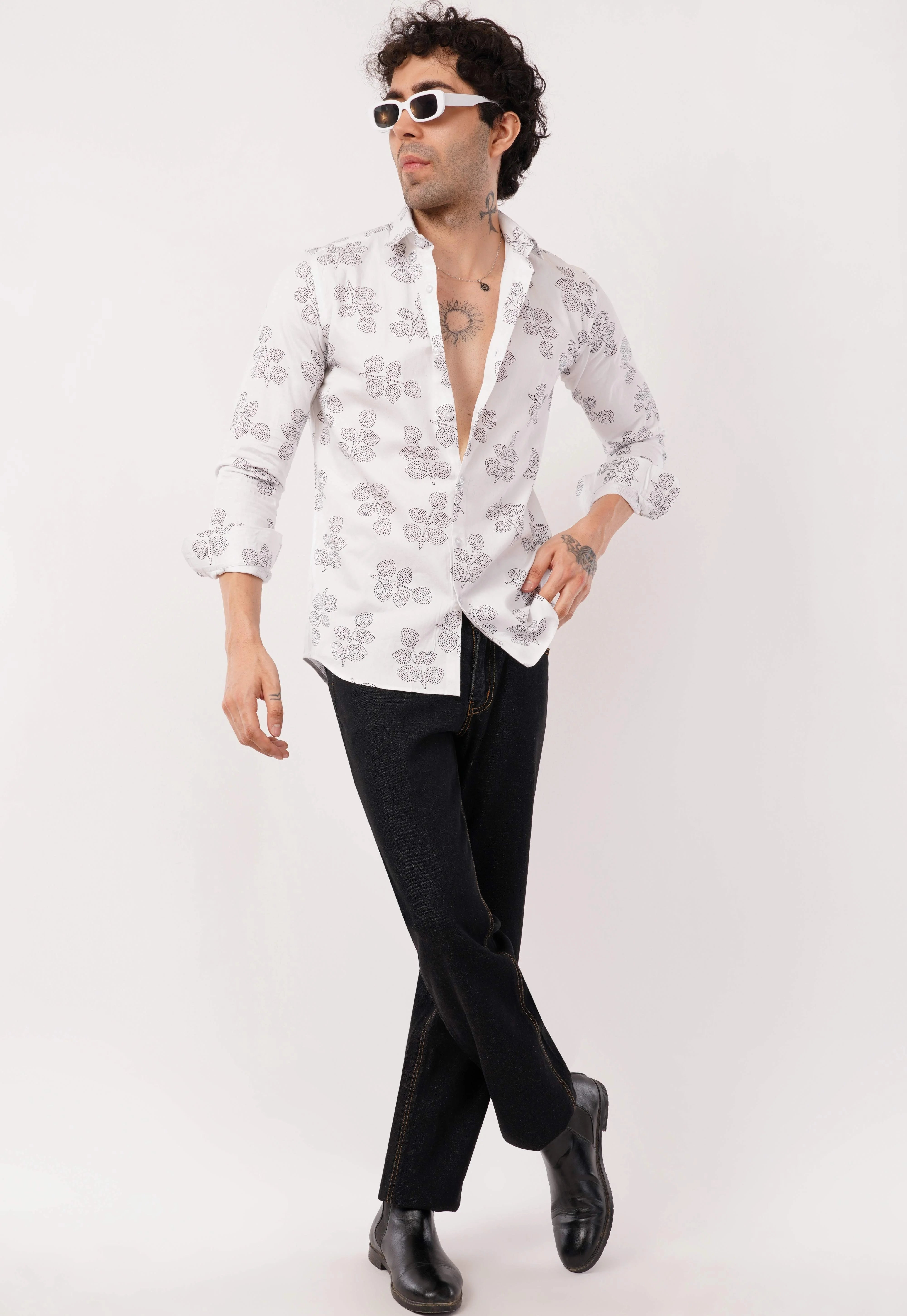 Pearl White Full Sleeve Shirt